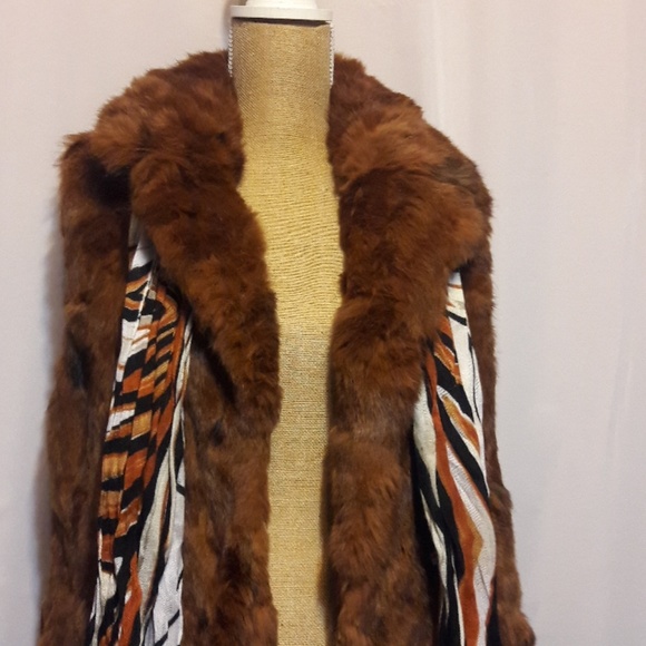 Vintage rabbit fur Vest  S  26"L  2 pockets - Picture 2 of 8